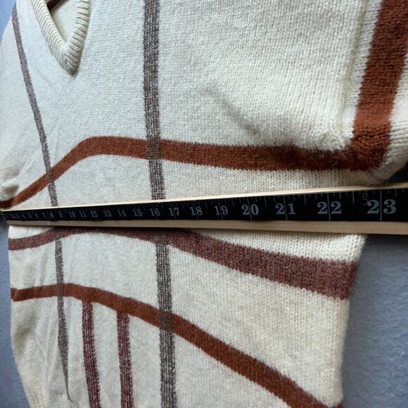 Vintage Sweater Mens XL Shetland Wool V Neck Made England 90s Layering Granola - Picture 6 of 16